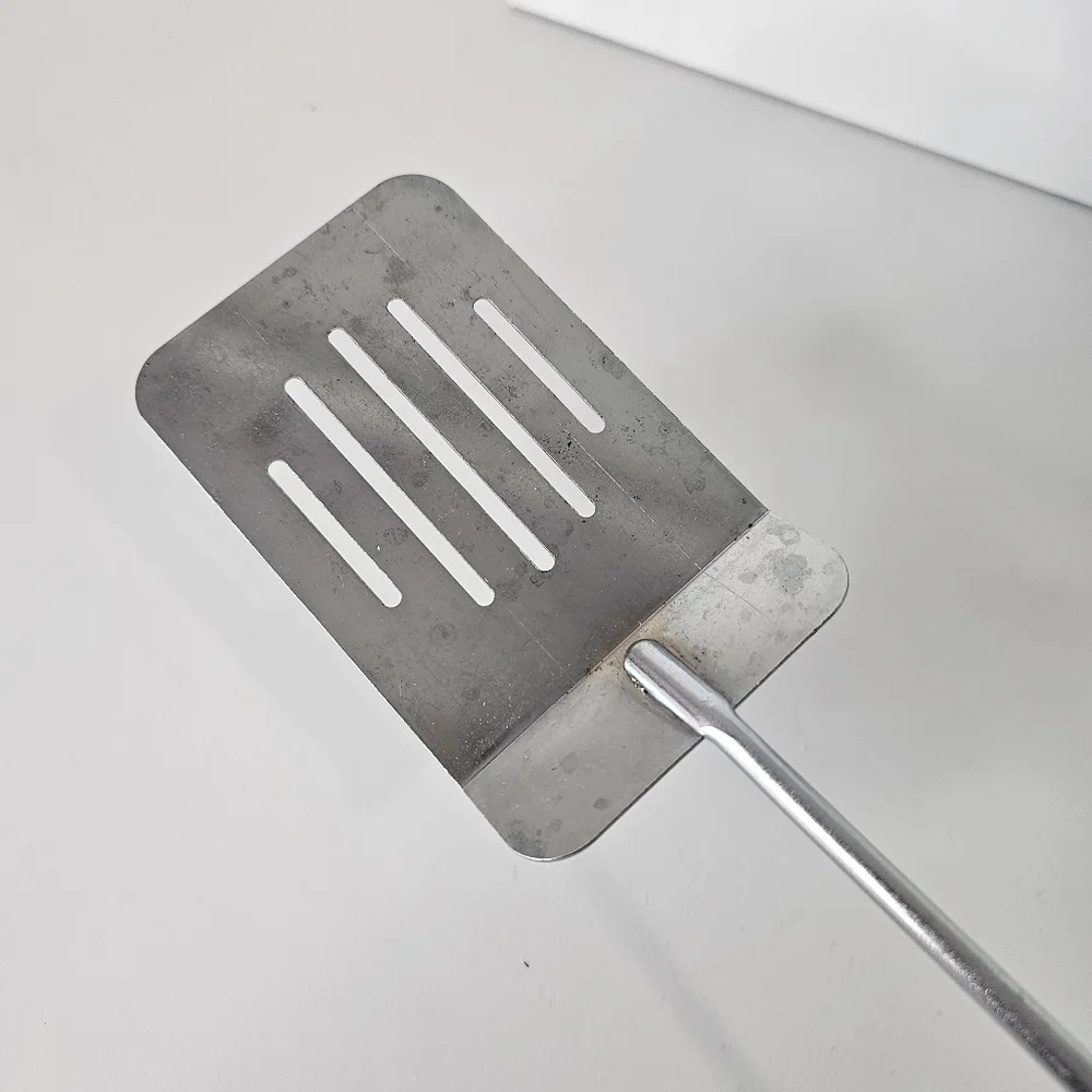 Long Metal Spatula Stainless Steel Round Wood Handle 16-18‎ Inch